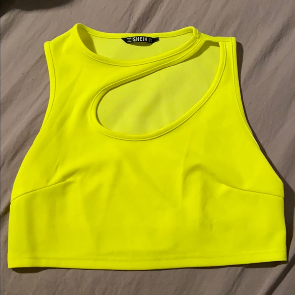 Shein neon yellow crop top